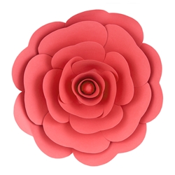 Mega Crafts - 16" Paper Craft Pedal Flower - Coral