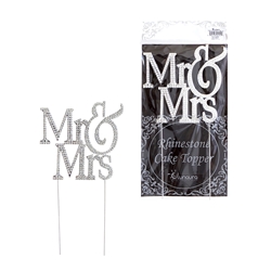 Mega Crafts - Sparkling Rhinestone Words Cake Topper - Mr & Mrs