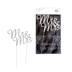 Mega Crafts - Sparkling Rhinestone Words Cake Topper - Mr & Mrs