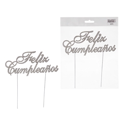 Mega Crafts - Sparkling Rhinestone Spanish Words Cake Topper - Feliz Cumpleaños