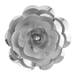 Mega Crafts - 16" Paper Craft Pedal Flower - Metallic Silver