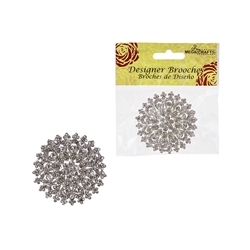 Mega Crafts - Sparkling Rhinestone Medium Floral Designer Brooch - B