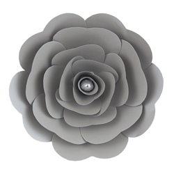 Mega Crafts - 16" Paper Craft Pedal Flower - Silver