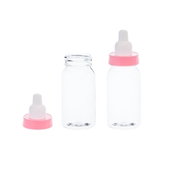 Mega Favors - 4.5" Decorative Plastic Baby Bottle - Pink