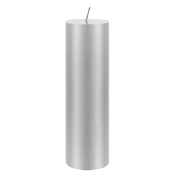 Mega Candles - 2" x 6" Unscented Round Pillar Candle - Silver