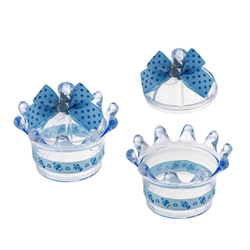 Mega Favors - Acrylic Baby Crown Holder with Top - Blue