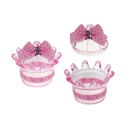 Mega Favors - Acrylic Baby Crown Holder with Top - Pink