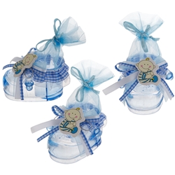 Mega Favors - Acrylic Baby Bootie Holder - Blue