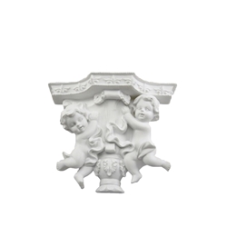 Mega Favors - Double Angels Poly Resin Plaque - White