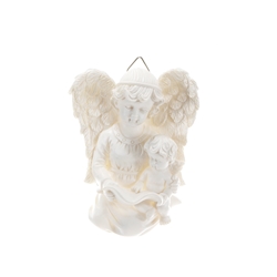 Mega Favors - Angel Reading to Baby Angel Wall Plaque - White