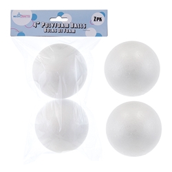 Mega Crafts - 2 pcs 4" Poly Foam Craft Ball