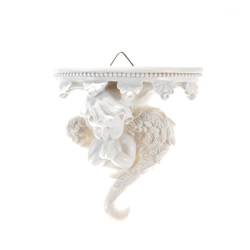 Mega Favors - Angel Praying Under Balcony Wall Plaque - White