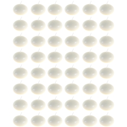 Mega Candles - 48 pcs 1.5" Unscented Floating Disc Candle in Bulk - Ivory