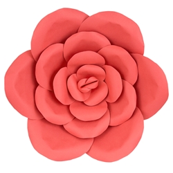 Mega Crafts - 16" Paper Craft Pedal Flower - Coral