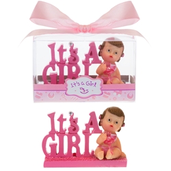 Mega Favors - Baby with Phrase Poly Resin in Gift Box - Pink
