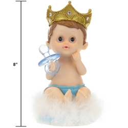 Mega Favors - 8" Baby Wearing Crown Poly Resin - Blue