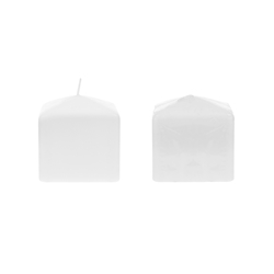 Mega Candles - 3" x 3" Unscented Dome Top Square Pillar Candle - White