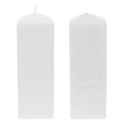 Mega Candles - 3" x 9" Unscented Dome Top Square Pillar Candle - White