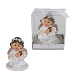 Mega Favors - Baby Angel with Infant Poly Resin in Gift Box - Blue