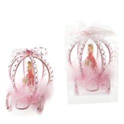 Mega Favors - Sweet 16 in Carriage Poly Resin in Clear Box - Pink