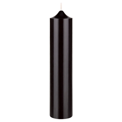 Mega Candles - 2" x 9" Unscented Round Dome Top Pillar Candle - Black