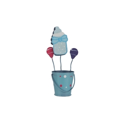 Mega Favors - Baby Bottle in Bucket Photo Holder - Blue