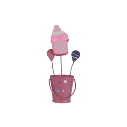 Mega Favors - Baby Bottle in Bucket Photo Holder - Pink