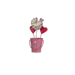 Mega Favors - Baby Carriage in Bucket Photo Holder - Pink