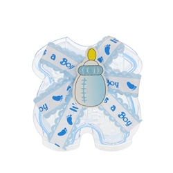 Mega Crafts - Acrylic Baby Onesie Box with Bottle - Blue