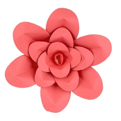 Mega Crafts - 16" Paper Craft Pedal Flower - Coral