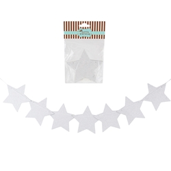 Mega Crafts - 8' Glitter Star Party Pennant Flag - Silver