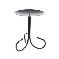 Mega Candles - Pillar / Round Metal Candle Holder - Black