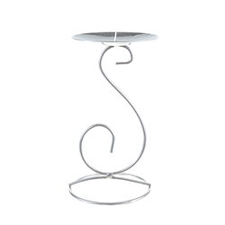 Mega Candles- Metal Candle Holder - Matte Silver