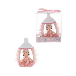Mega Favors - Baby Sitting Under Pacifier Poly Resin in Gift Box - Pink