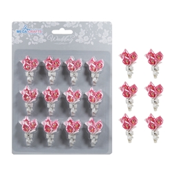 Mega Crafts - 12 pcs Tulips Poly Resin Embellishments - Fuchsia