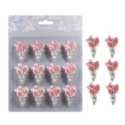 Mega Crafts - 12 pcs Tulips Poly Resin Embellishments - Pink