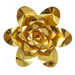 Mega Crafts - 16" Paper Craft Pedal Flower - Metallic Gold