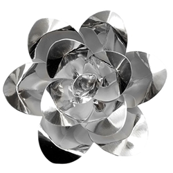 Mega Crafts - 16" Paper Craft Pedal Flower - Metallic Silver