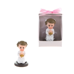 Mega Favors - Toddler Praying Poly Resin in Designer Box - Pink