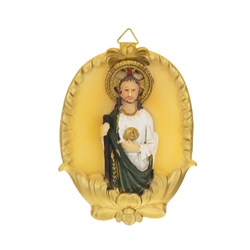 Mega Favors - St. Judas Half Body Statue Poly Resin Round Plaque