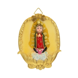 Mega Favors - Baby Guadalupe Poly Resin Round Plaque