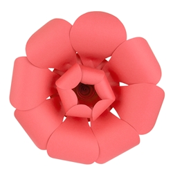 Mega Crafts - 16" Paper Craft Pedal Flower - Coral