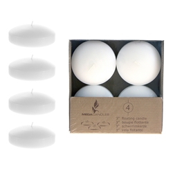 Mega Candles - 4 pcs 3" Unscented Floating Candles - White