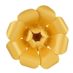 Mega Crafts - 16" Paper Craft Pedal Flower - Gold