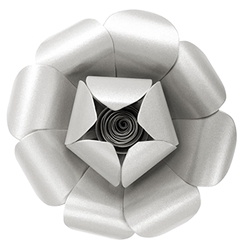 Mega Crafts - 16" Paper Craft Pedal Flower - Metallic Silver