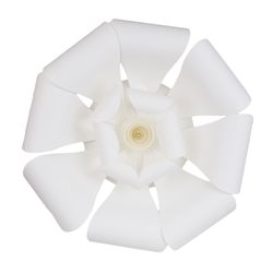 Mega Crafts - 16" Paper Craft Pedal Flower - White