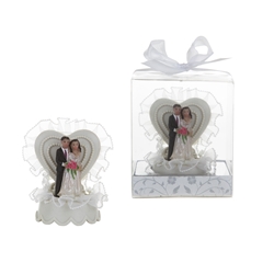 Mega Favors - Ethnic Wedding Couple Cake Topper Poly Resin in Gift Box