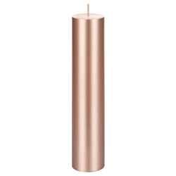 Mega Candles - 2" x 9" Unscented Round Pillar Candle - Rose Gold