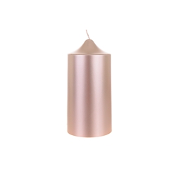 Mega Candles - 3" x 6" Unscented Round Dome Top Pillar Candle - Rose Gold