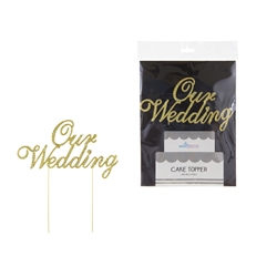 Mega Crafts - Sparkling Rhinestone Words Cake Topper - Our Wedding